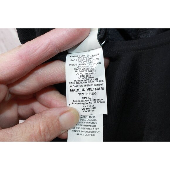 LL Bean Shaping Swimwear Tanksuit Black Size 8 - Picture 8 of 10